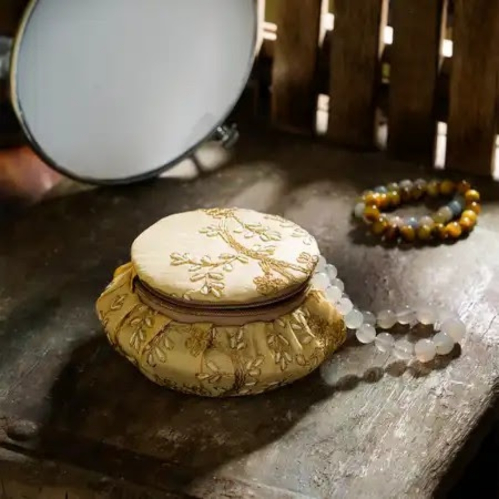 Embroidered Brocade Jewelry Box